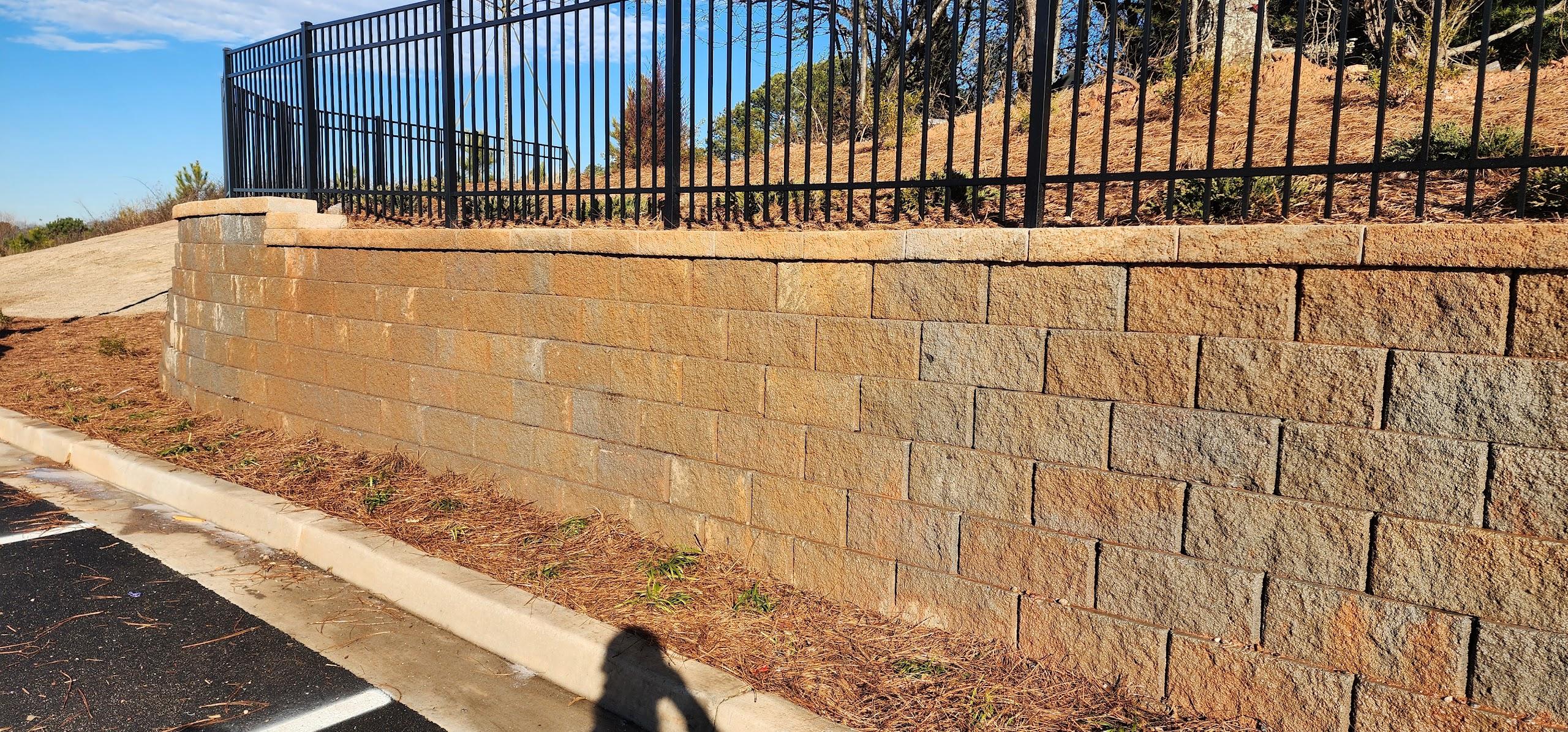 Before - Retaining wall pressure washing results