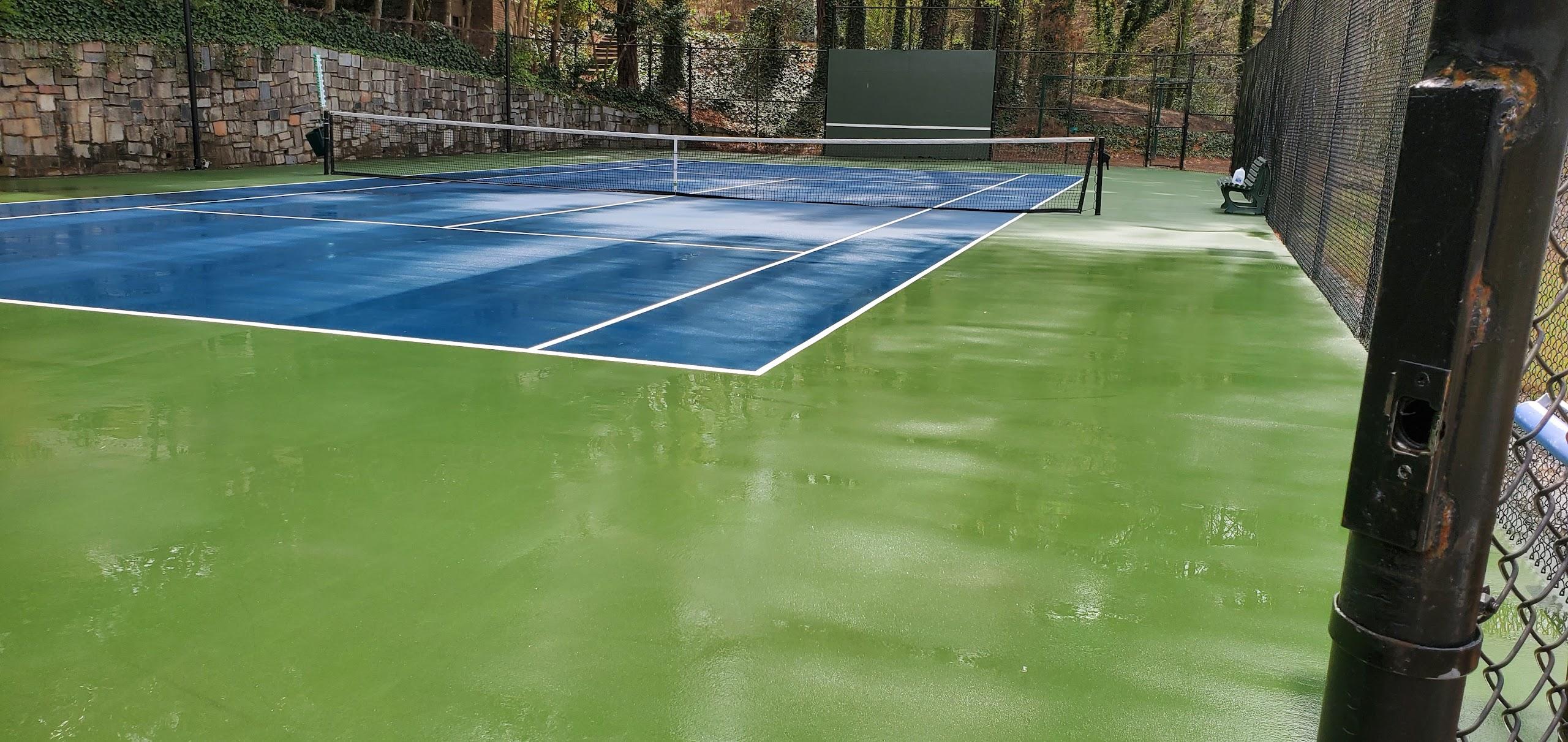 After - Commercial tennis court pressure washing