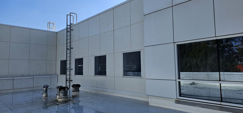 The same commercial panel wall after cleaning